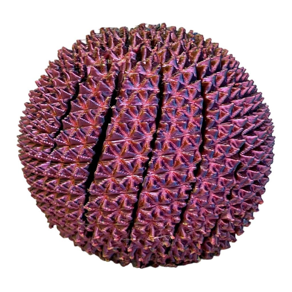 3D Printed Spiked Twist Stress Relief Ball Durable Soft Flexible Texture for Hand Therapy and Sensory Stimulation