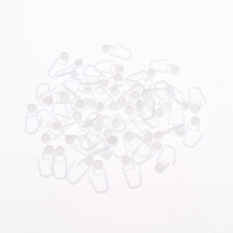 50Pcs Curtain Hanging Ring Track Hooks Universal Bed Window Shades Roller Hangers Blind Sliding Curtain Hooks Accessories