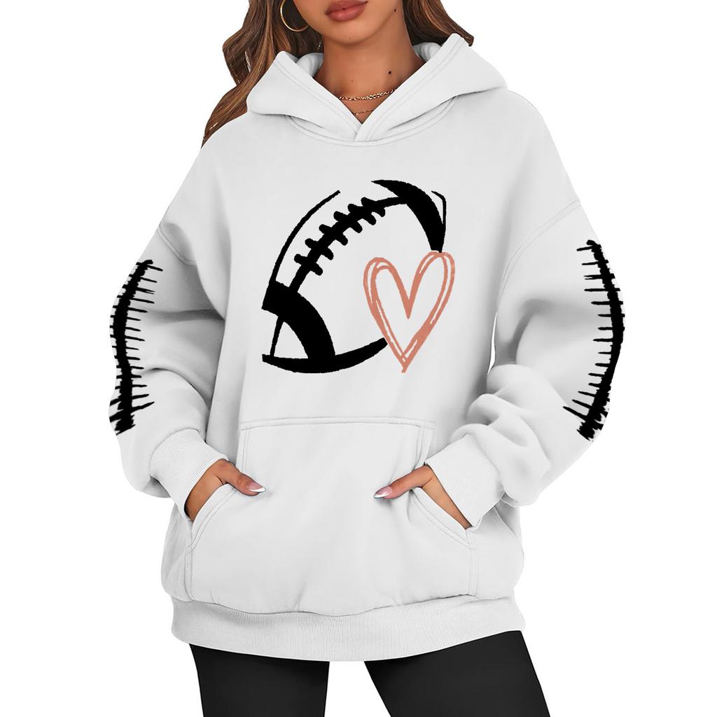 Hettegensere for kvinner Oversized gensere Langermet Uformell genser Hettegenser Topper