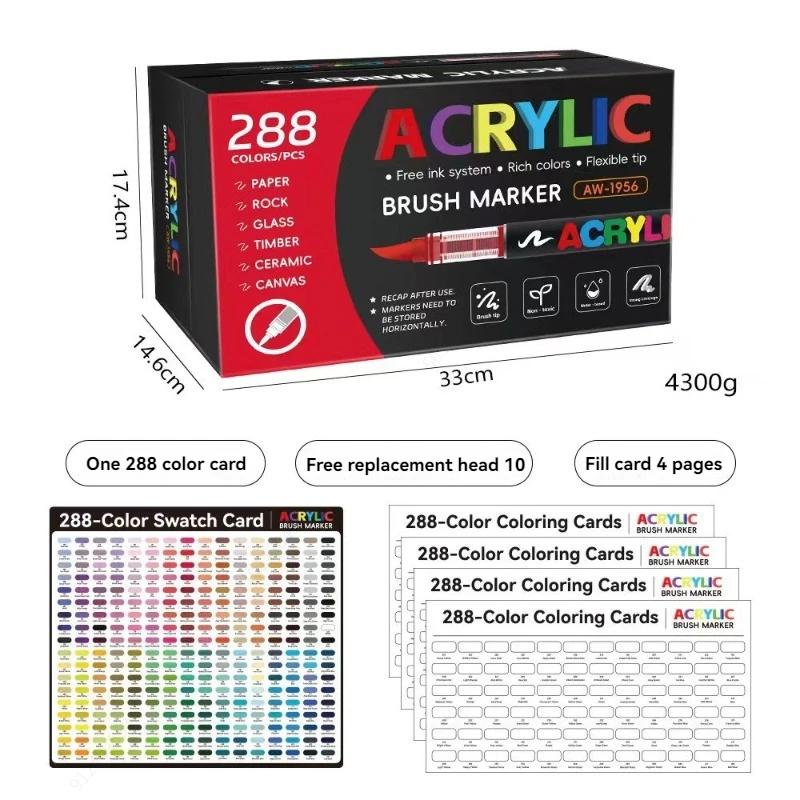 12-168 Colors Direct Liquid Marker Pen Set,DIY Hand Drawn,Graffiti Paint Art Acrylic Paint Pens,Perfect for Artist/Student