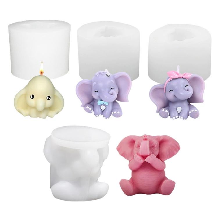 Wiederverwendbare Hitzebeständige Elefanten-Dekorationsformen, Design mit einfacher Entformung, Geeignet für Kerzenherstellung und Festival-Bastelarbeiten