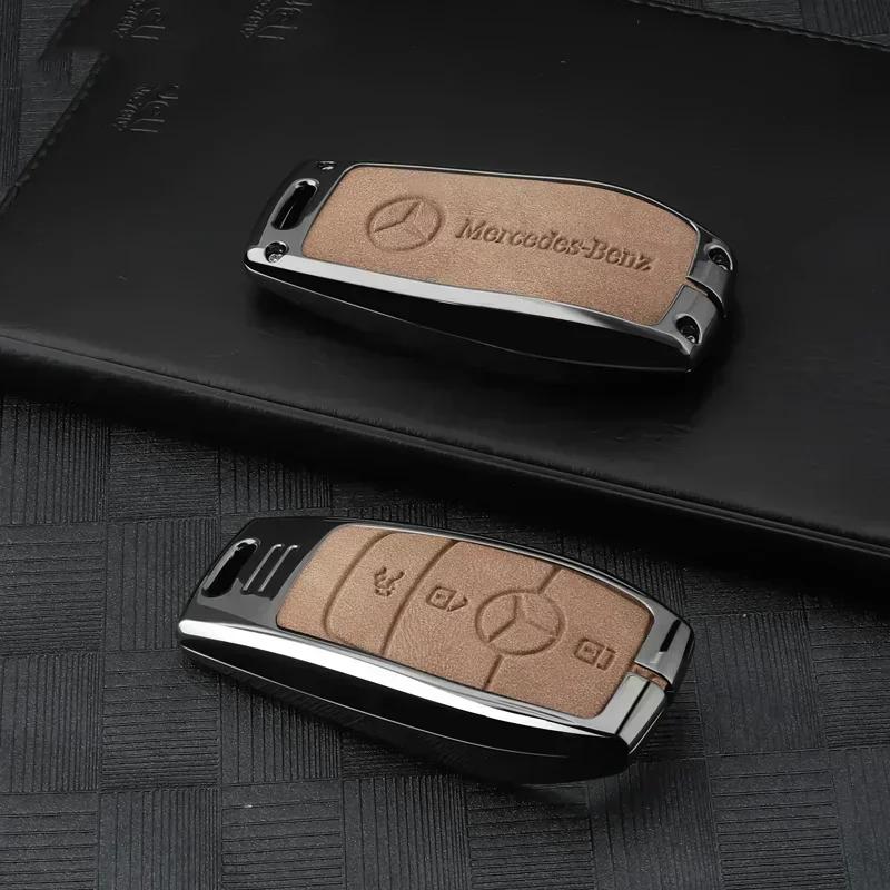 

Suede Zinc Alloy Car Key Case Cover Shell Bag For Mercedes Benz A C E S G Class GLC CLE CLA GLB GLS W177 W205 W213 W222 X167 AMG