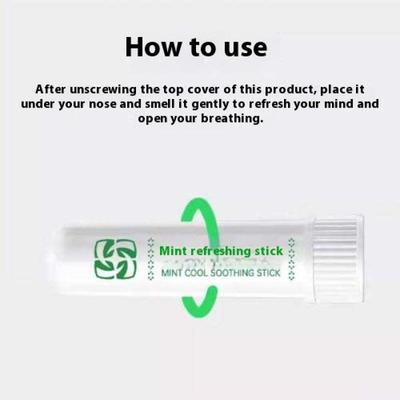 3 szt. 1,5 g Patyczek Pobudzający Miętowy Inhalator Olejek Eukaliptusowy Miętowy Inhalator Trzeźwiący Przenośne Chłodzące Odświeżające Patyczki