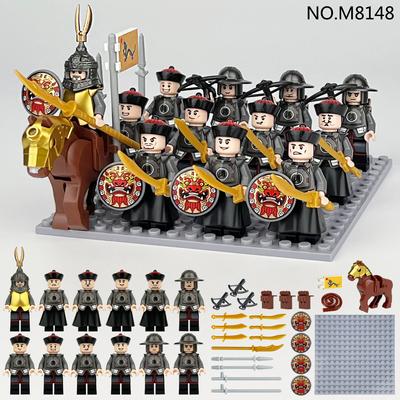 M8148 Qing Dynasty Investment Form Yong Character Army Assembled Building Block Villain Brown Horse Baseplate Toy Set