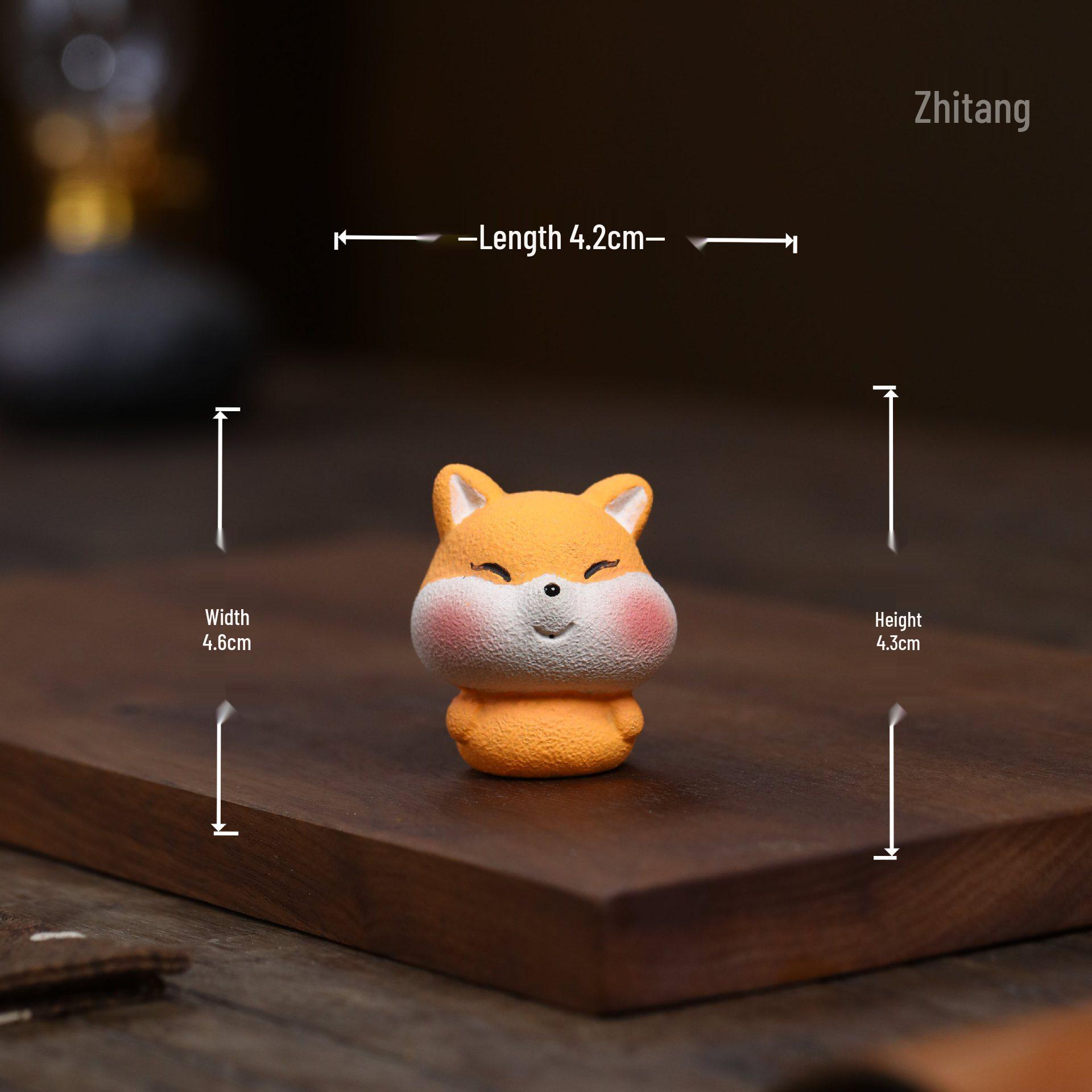 Exquisite Purple Clay Spirit Fox Tea Pet Ornament for Tea Ceremony