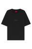 [HUGO] Cotton Jersey T-Shirt with Logo Embroidery, Men's Size M, Black