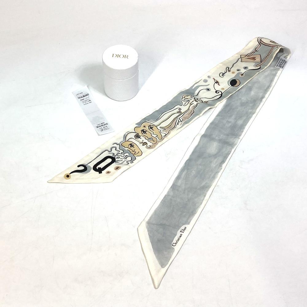 Dior initial logo Q Mitsua BandeauScarf Scarf silk White
