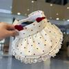 Summer Baby Sun Protection Hat Large Brim Visor Cap Sweet Children's Sun Hat  No Top Sunshade