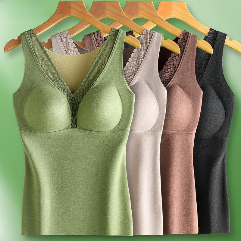 

Women s Double-Sided Brushed Velvet Vest with Chest Pads & Thermal Underwear