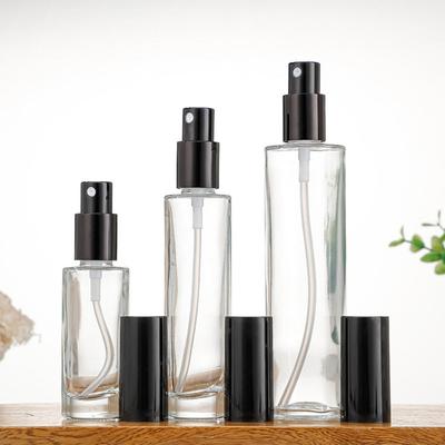 Botella de Vidrio con Atomizador Portátil de 30/50/100ml para Perfume Cosmético Alcohol Envase de Viaje Atomizador Ultra Mist Transparente Dispensador de Desinfectante