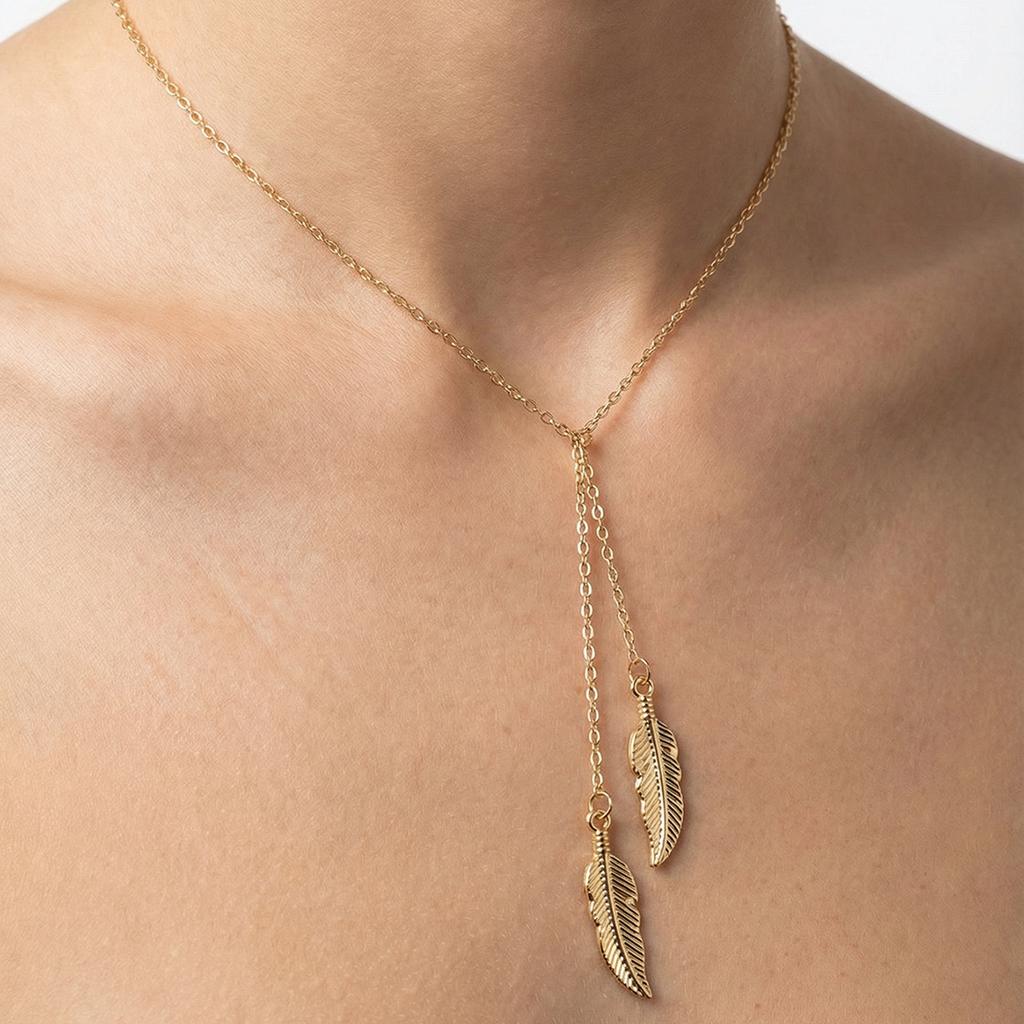 European and American leaf sweater fringed necklace ins new accessories temperament personalized sweater chain autumn and winter models