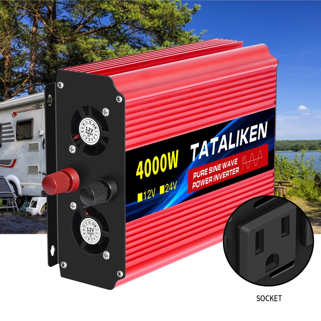 12V To 110V AC Pure Sine Power Inverter 8000W 10000W Power 60HZ Converter Car Accessories Solar With LED And US Socket