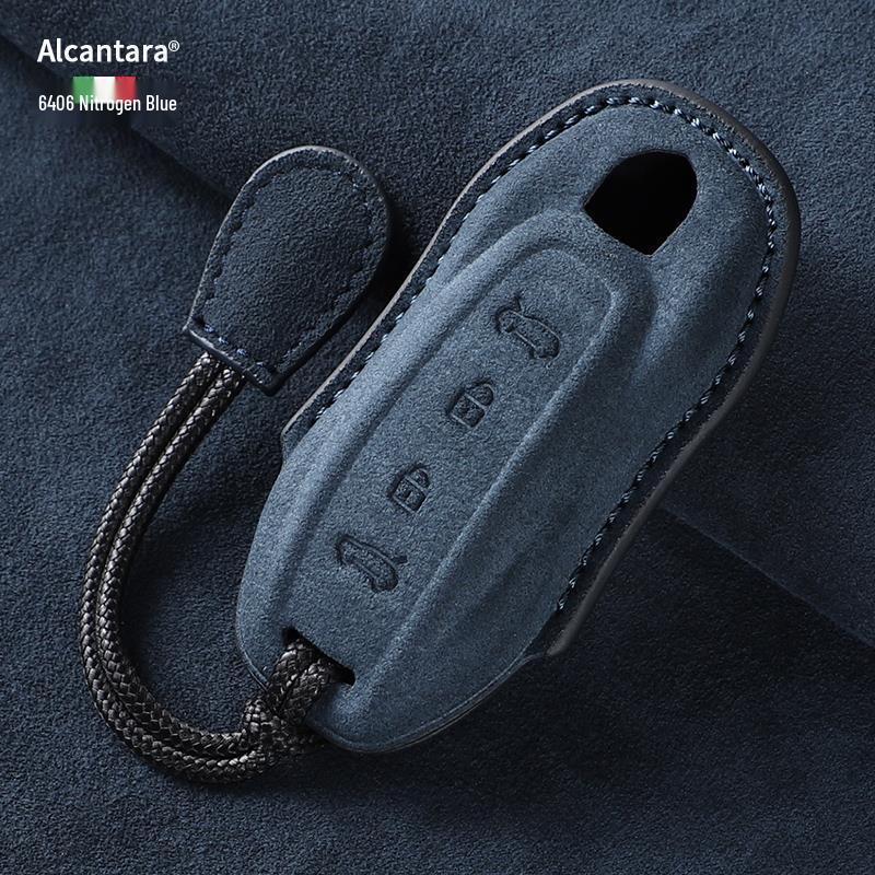 Wildleder Schlüsselabdeckung mit Schnalle für Porsche Macan 4, Passend für 25 Modelle, rein elektrisch & Jincheng Edition