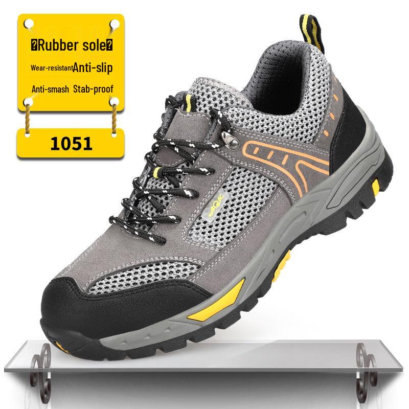

Мужские всесезонные защитные ботинки со стальным подноском - Защита от ударов, Защита от проколов, Дышащие, Удобные, Износостойкая резиновая подошва, Рабочая обувь.
