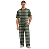 Men's Short Sleeve Pajama Set with Button Fly and Elastic Drawstring Waist for Sleepwear