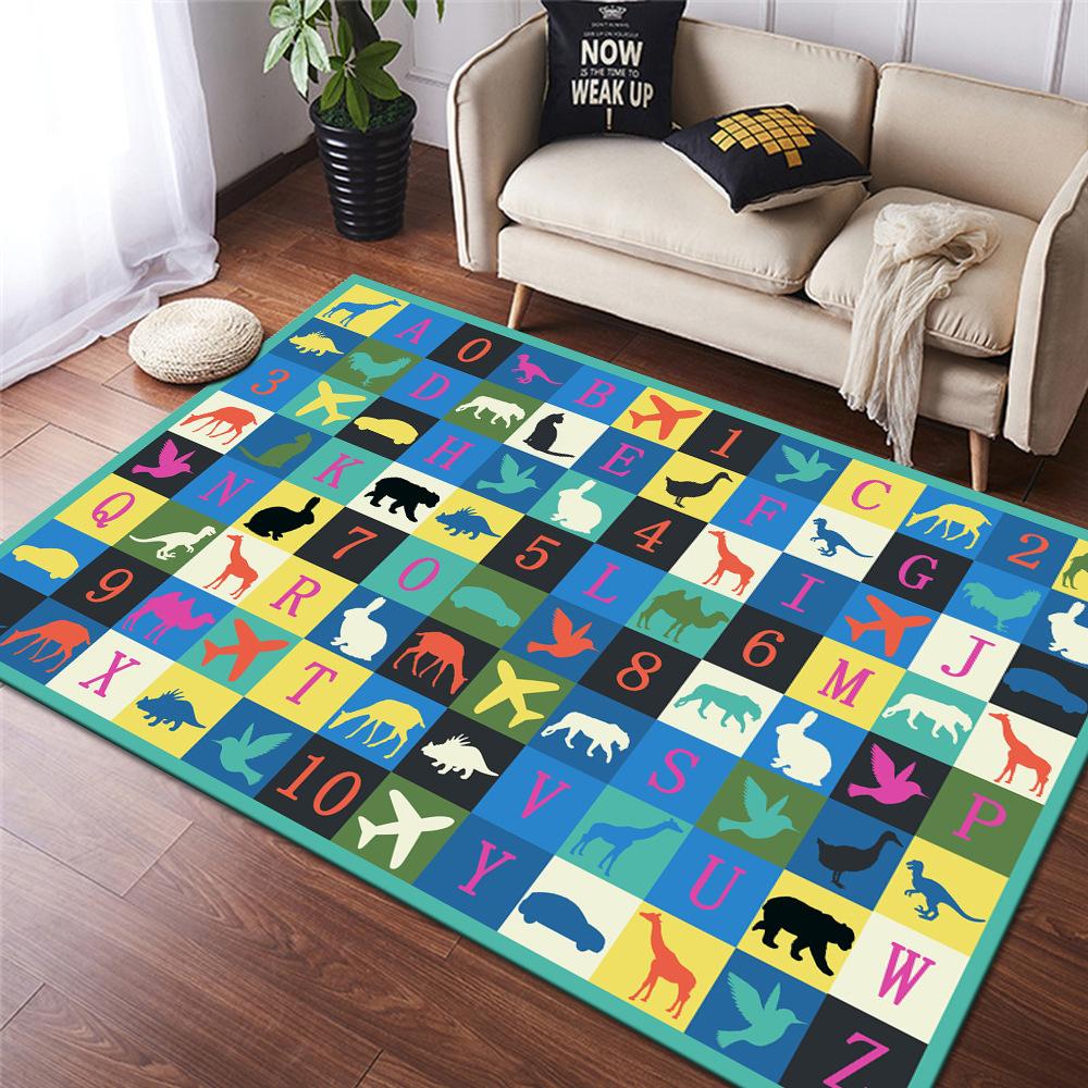 Cartoon Hopscotch Flannel Carpet for Bedroom Living Room Bedside Girl Room Floor Mats Home Decor Layout Sofa Cushion Rug