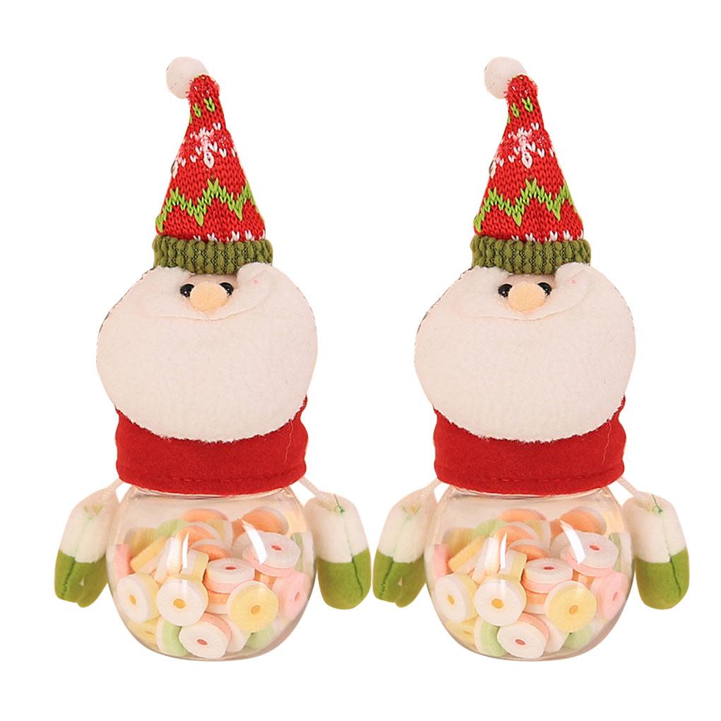 Christmas Candy Jar Sugar Box Xmas Gift Bag Santa Claus Transparent Candy Box