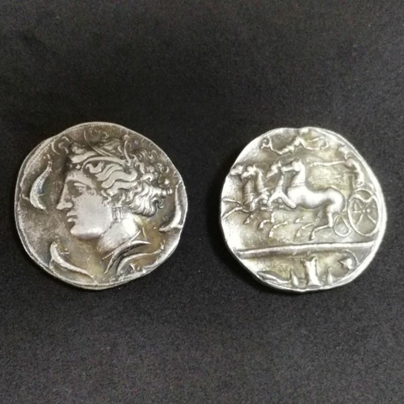Silberne griechische Münzen Antikes Handwerk Versilbertes Kupfer Gebrauchte Silberdollar Antike Münzsammlung