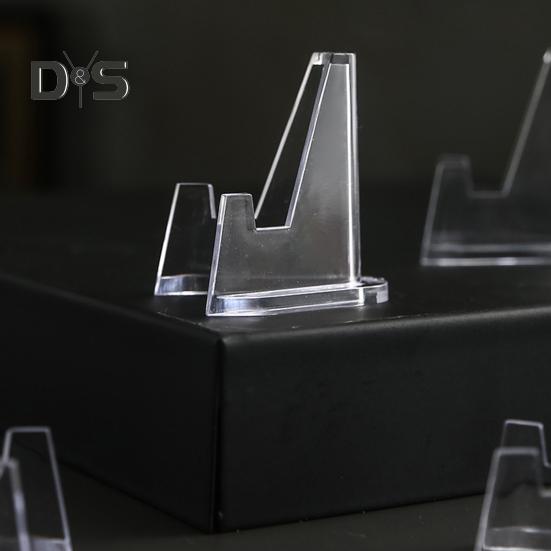 24Pcs Clear Coin Stand Mini Stable Triangle Collection Card Photo Small Artwork Badge Commemorative Medal Display Holder Show Rack
