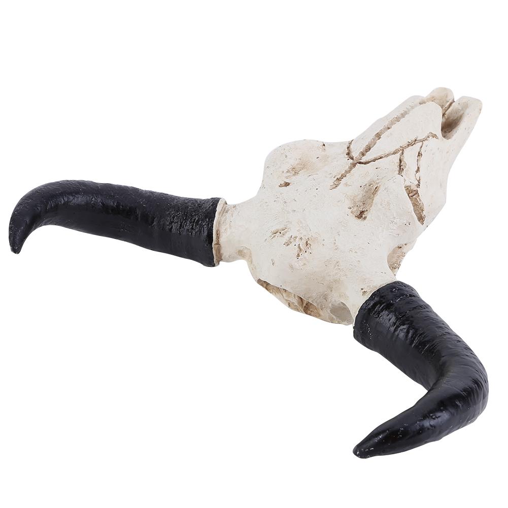 Longhorn Cow Skull Head Ornament Wall Hanging Wall Decoration Figurines Crafts Nostalgic Realistic for Home Halloween Decor