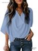 2026 Chiffon V-Neck Loose Casual Top - European & American Style Women's Shirt