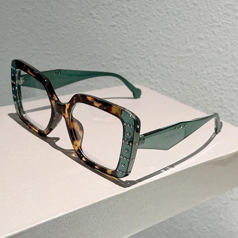 

Квадратные очки оверсайз Женские Модные Очки с оправой в стиле пэчворк Блокирующие синий свет Оптические оправы Стильный Дизайн Декор Очки transparent lenses