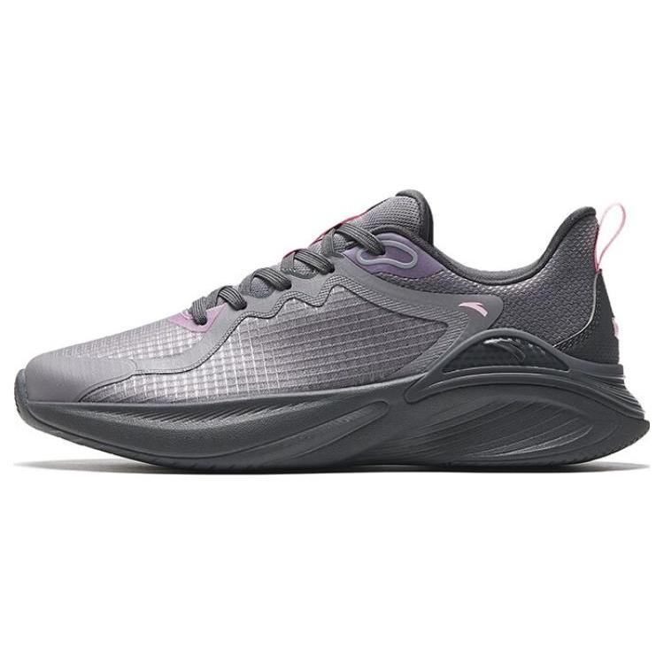 New Anta City Anti Slip Wear Resistant Low Top Running Shoes Women's Gray Pink 122335566-3