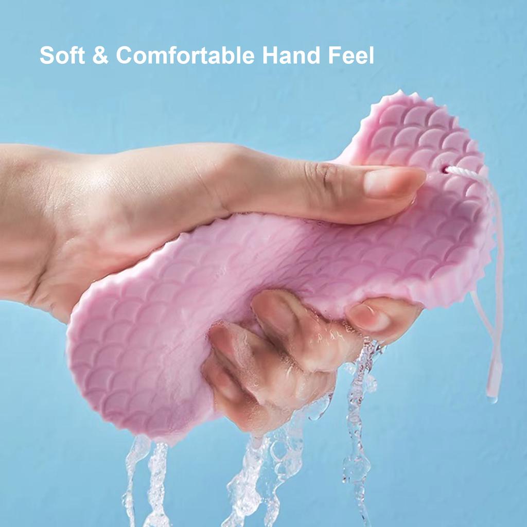 Exfoliating Bath Sponge Body Scrubber Skin Cleansing Soft Shower Sponge for A Whole Family
