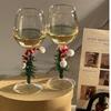 Luxury Glass Christmas Tree Wine Glass - Three-Dimensional Design for Festive Atmosphere and Decoration.