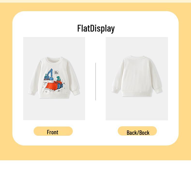 26 Years Autumn/Winter Kids' Animal Car Print Sweatshirt - European/American Fashion, Round Neck