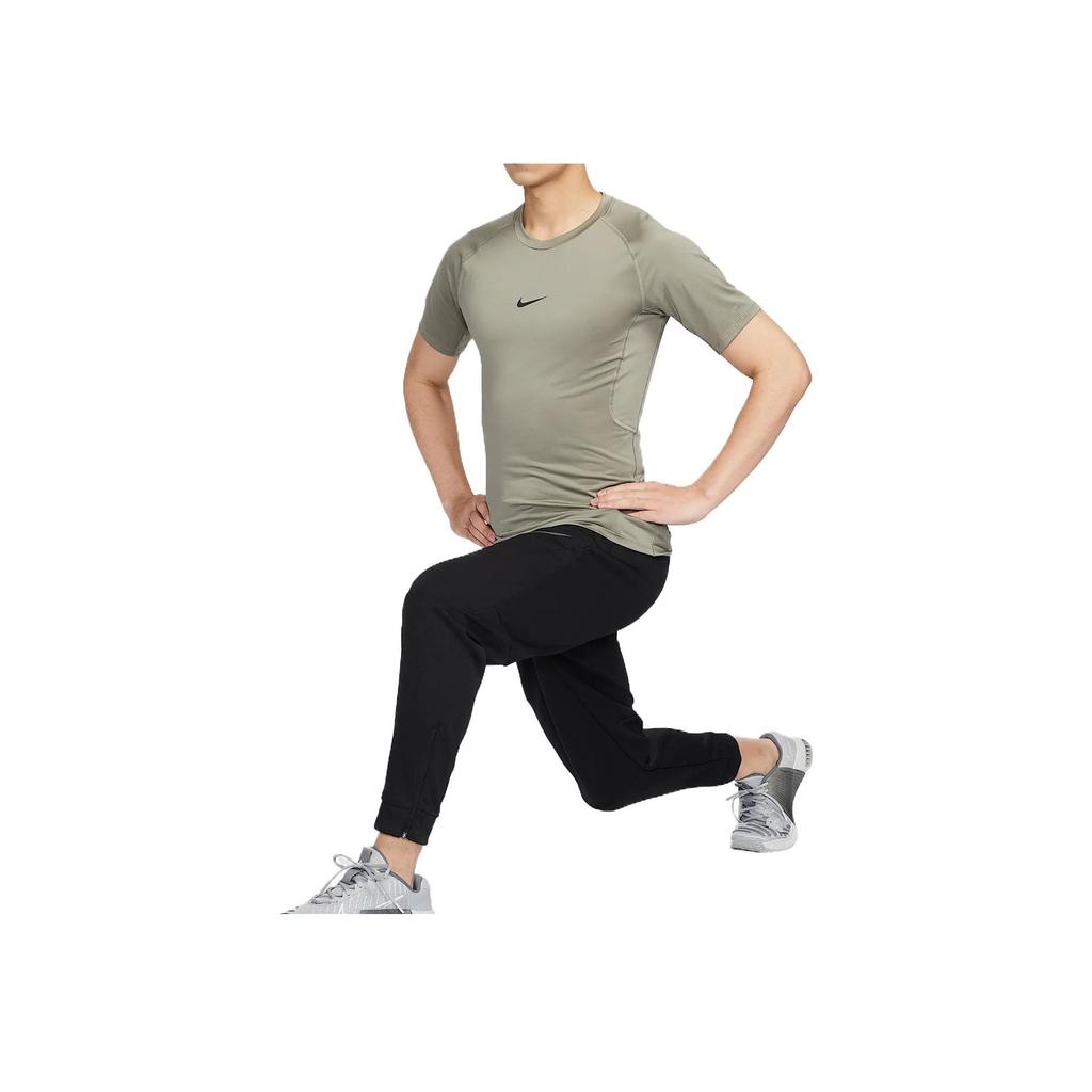 Nike Dri-Fit Pro Myk Komfortabel Pustende Raglan Kort Ermet T-skjorte Herre Topper Lys-Army-Grønn Svart FB7933-320