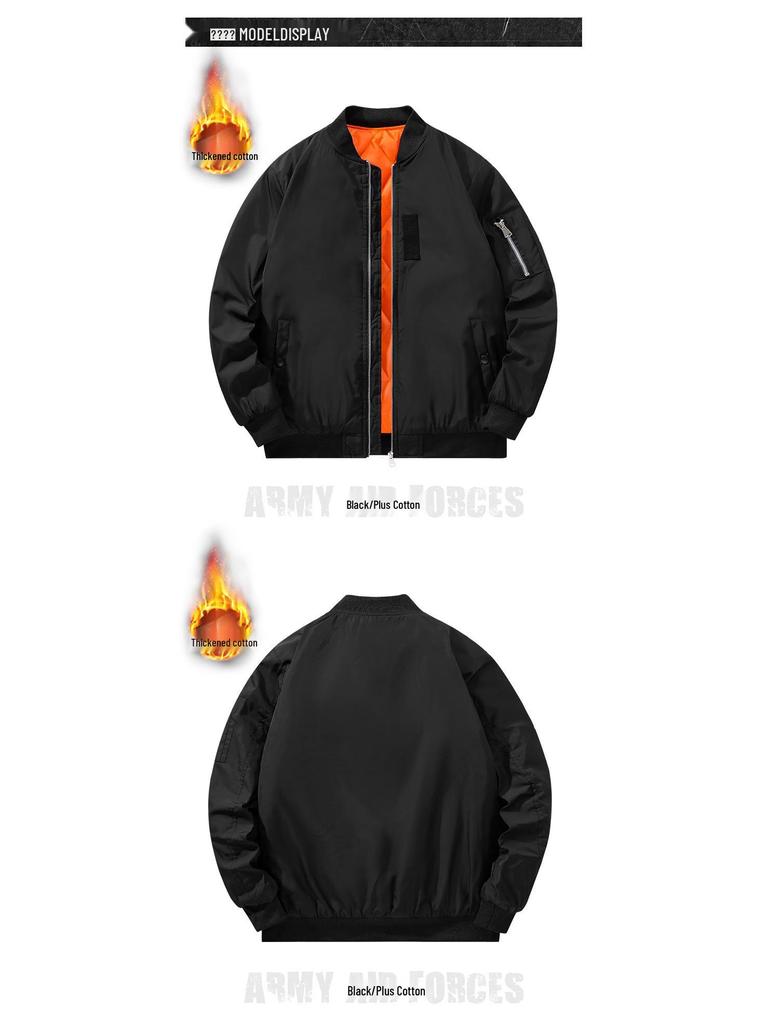 Men's Large Loose Fit Bomber Jacket - Casual Spring/Autumn Baseball Coat