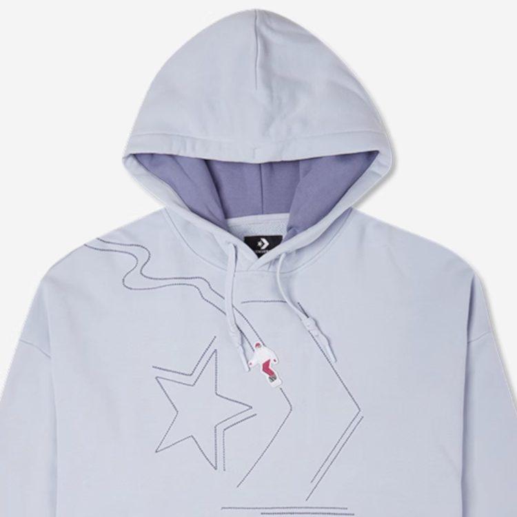 Converse Sweatshirts Women's Light Blue Hooded Thickened Regular 10023515-A01