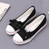 Fashion Red Women Footwear Flat Round Toe Black Canvas Ladies Shoes New Arrival 2024 Sale Cheap Vulcanized for Casual Urban 39 Walking A