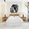 1 PC Black Flowers And Leaves Surrounding An Elegant Woman Minimalist Metal Wall Art - Modern Home Decor For Bedroom, Living Room, Or Bathroom.