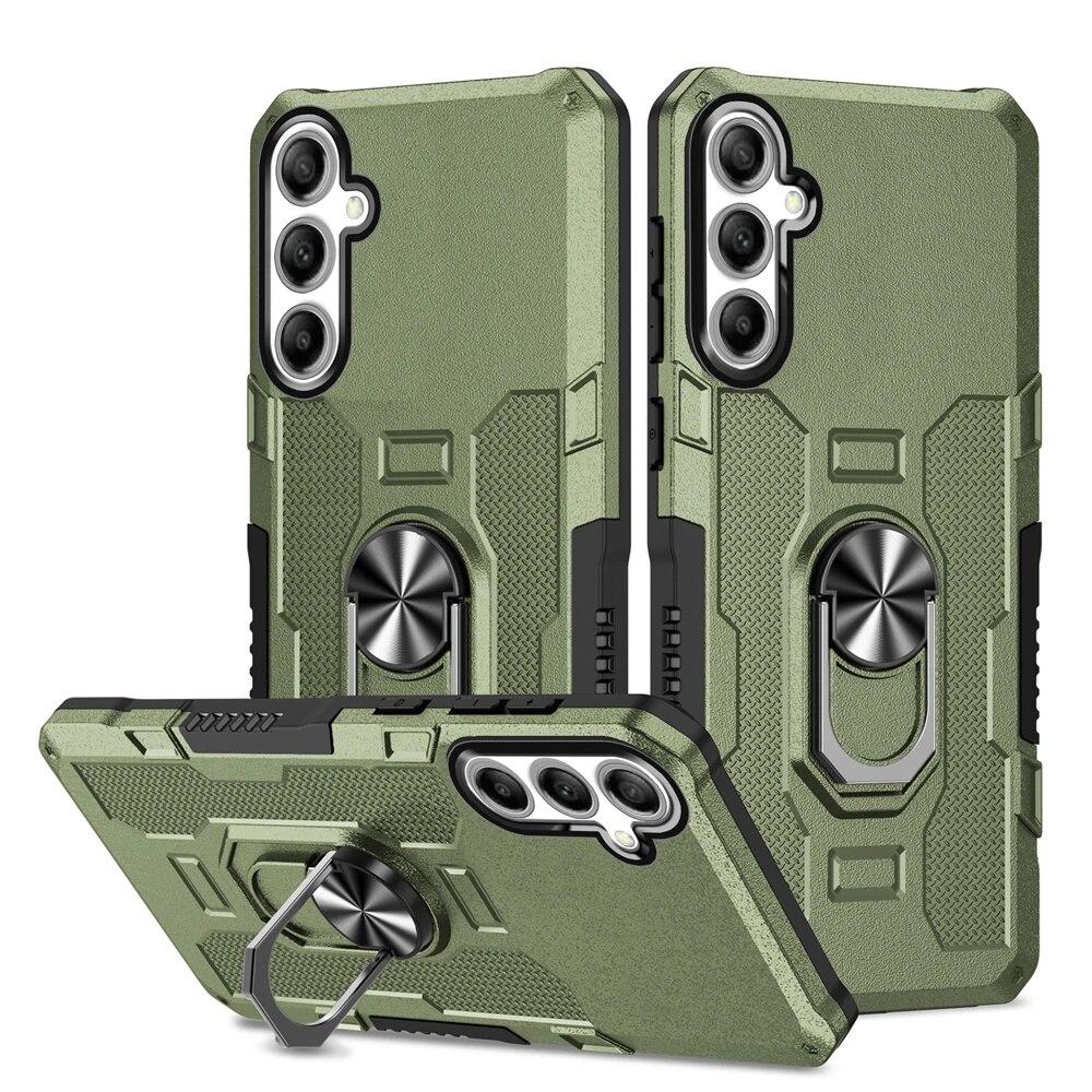 

Противоударный защитный чехол KEYSION для Samsung S24 Ultra 5G S24 + Plus с металлическим кольцом-подставкой, задняя крышка для телефона Galaxy S24 Ultra 5G for Galaxy S24 зелёный