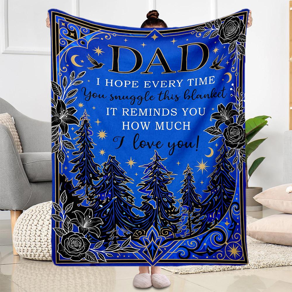 Love Letter Dad Blanket Ultra-Soft Perfect for Couch Chair Sofa for All Occasions Stylish Decor Gift for Travel Home Birthdays