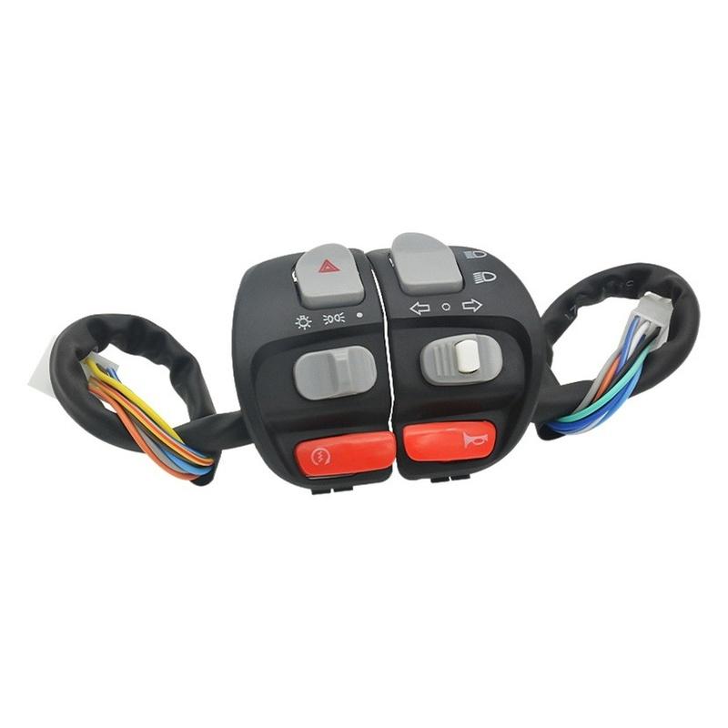 Motorcycle Handlebar Switch Set With 8 Pin Connector Left Right For Electric Bike Scooter Signal Fog Light ON-OFF Button Switch