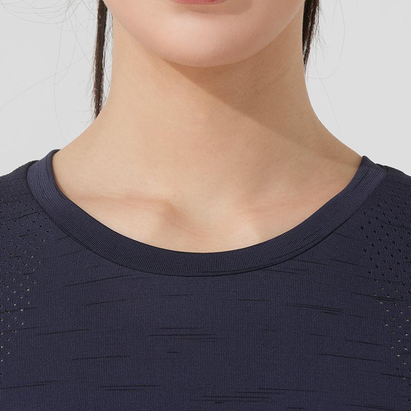 Under Armour Moisture Wicking Knitted Crew Neck Short Sleeve T-Shirt Unisex Tops Navy-Blue 25500518-013