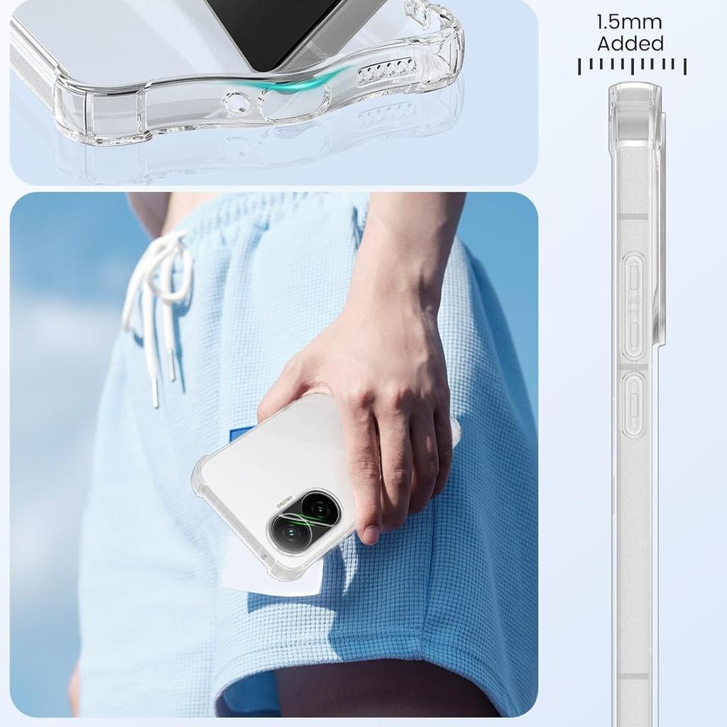 Průhledný nárazuvzdorný TPU kryt se čtyřmi zesílenými rohy pro Xiaomi Poco F7 5G Ochranný kryt Průhledný kryt Capa Shell Coque Fundas