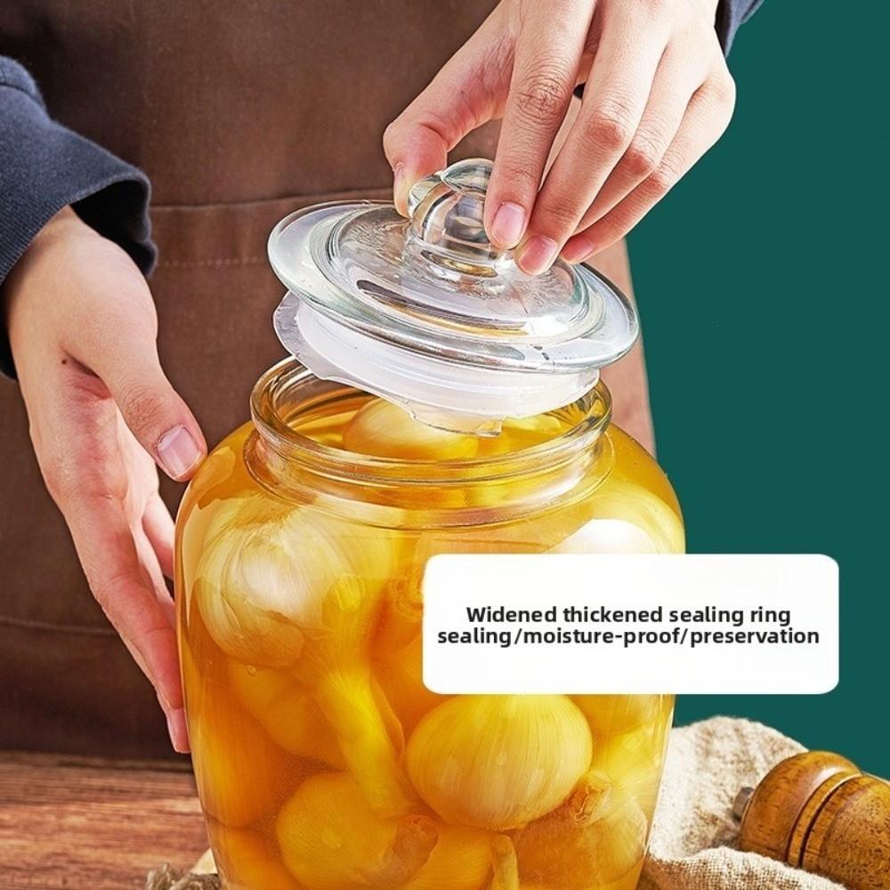 Large Capacity Pickle Jar Vacuum Sealed Glass Food Storage Container Thickened Glass Jar  Household