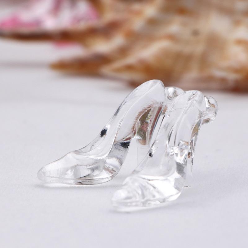 24pcs Mini Cinderella slippers plastic crystal heels princess wedding birthday party table candy gift decoration 5