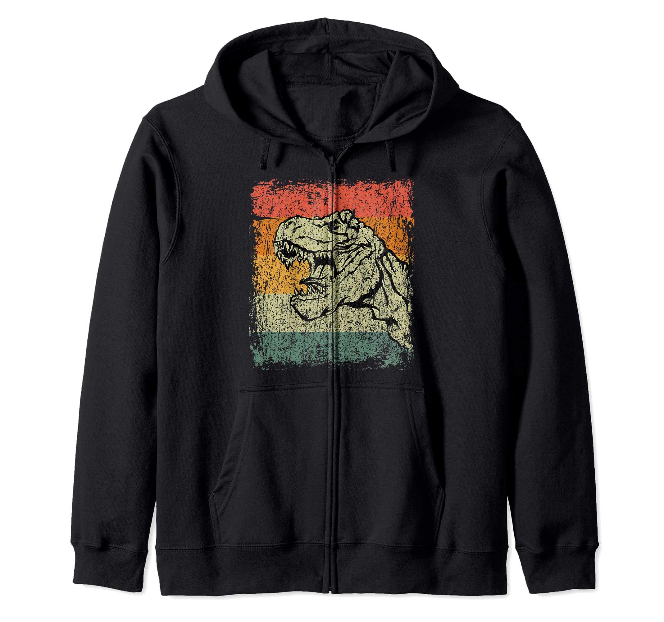 Retro Dinosaur Gift Vintage T-Rex Zip Hoodie