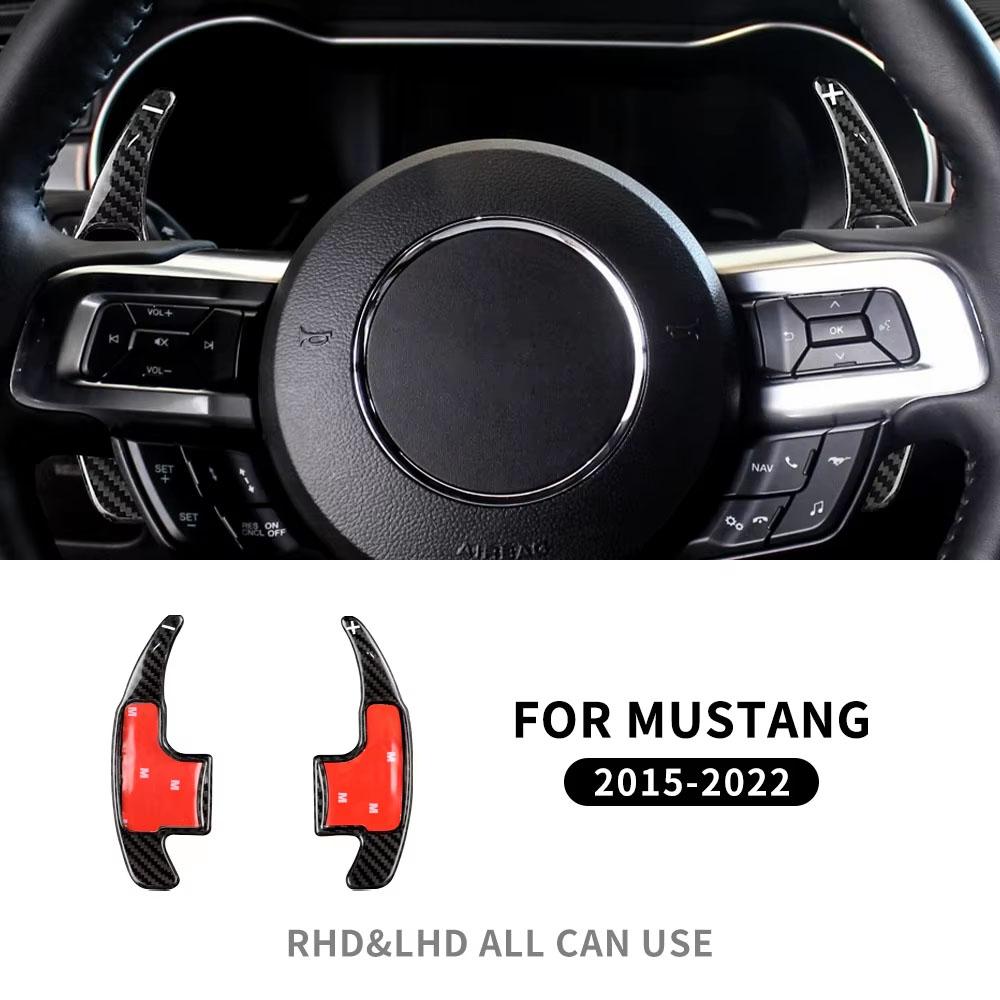 

Real Hard Carbon Fiber Sticker for Ford Mustang 2015 2016 2017 2018 2019 2020 2025 2025 2025 Car Steering Wheel Paddle Shifter