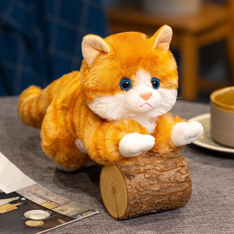 New Animal Doll Cute Cat Holding Pillow On The Bed Holding Doll Sleeping with Doll Plush Toy Birthday Gift
