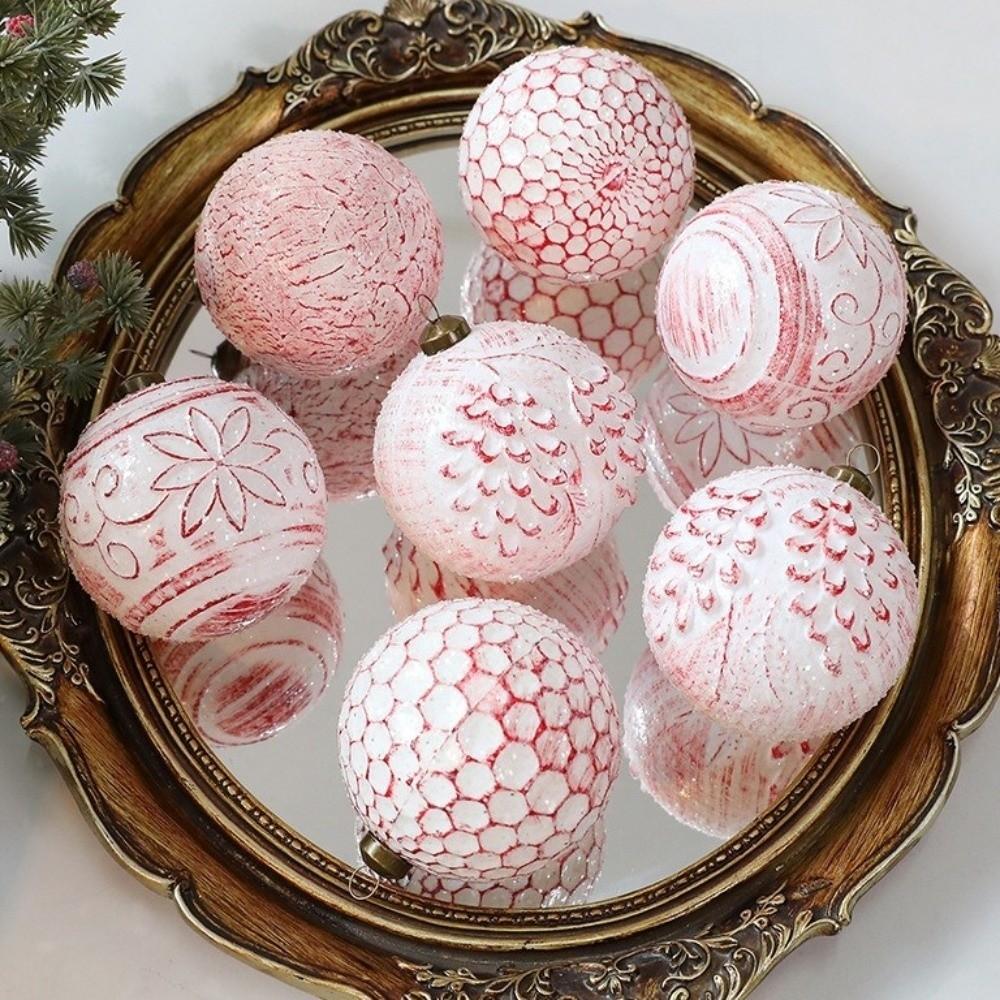 12pcs Shatterproof Christmas Hanging Balls Vintage Xmas Tree Decoration  Home Decor