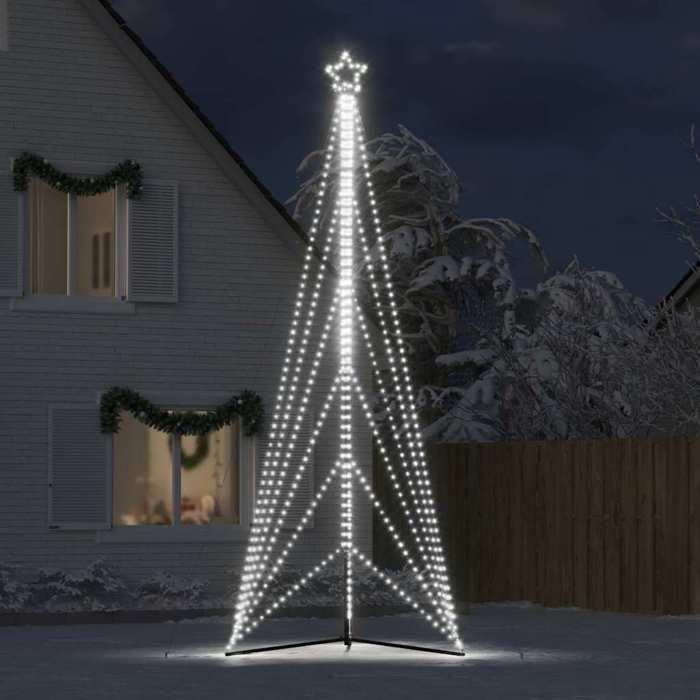 VidaXL Sapin de Noël à LED 861 LED blanc froid 478 cm, lumière de Noël, lumière de Noël LED, lumière de Noël extérieure, 4016425