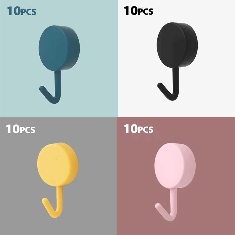 10/20/40PCS Self Adhesive Wall Hook Strong Without Drilling Coat Bag Bathroom Door Kitchen Towel Hooks Home Storage Accessories