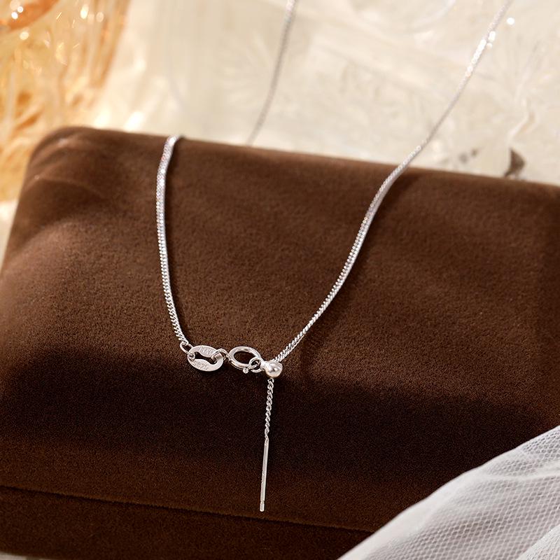"Banyan Tree S925 Silver Women's Simple Chopin Clavicle Necklace - Niche Design, Light Luxury, All-Match"