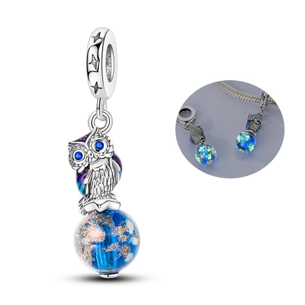 New Copper Charms Beads Blue Series Charm Pendants Fit Original Bracelets Diy Jewelry Gift For Woman